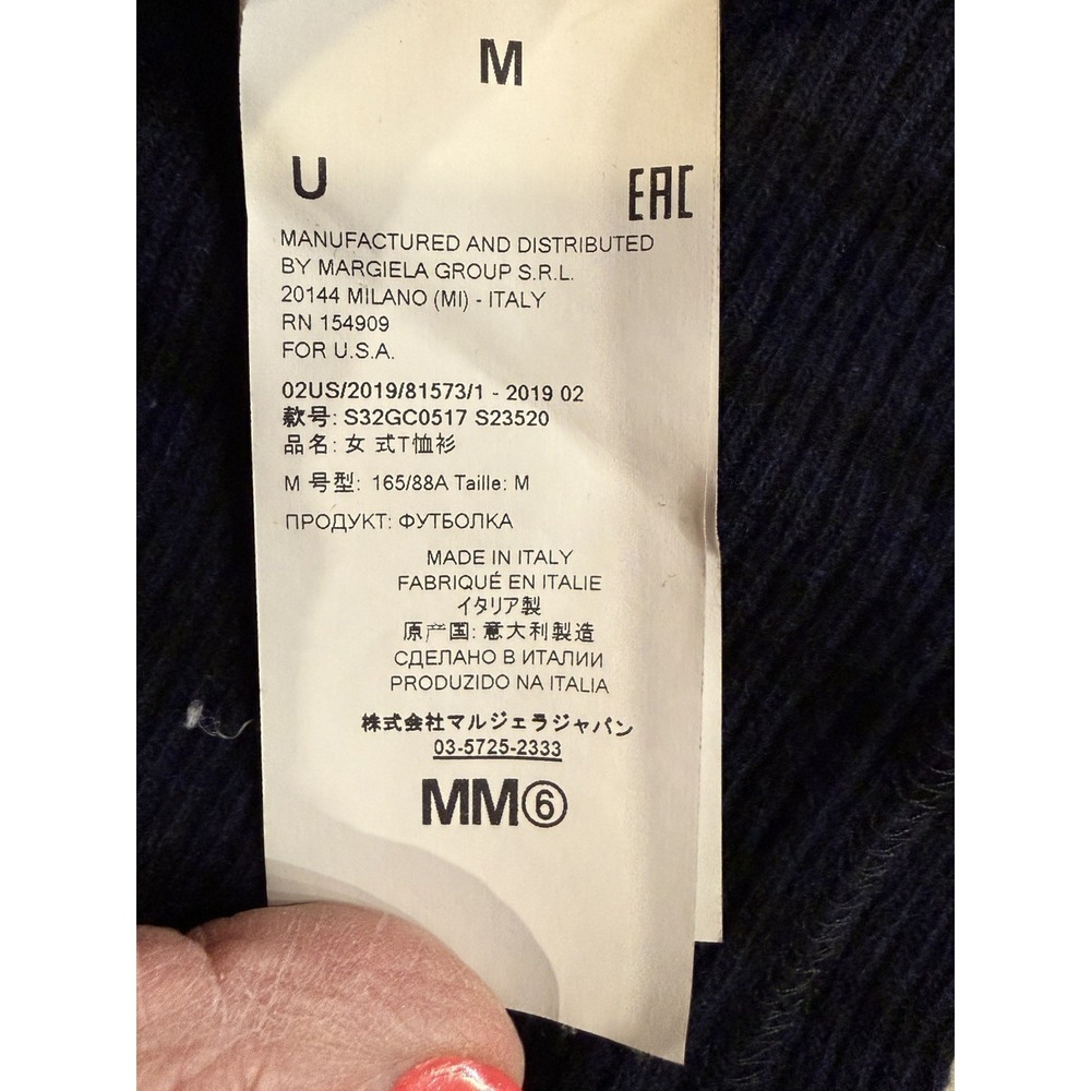 MM6 Maison Martin Margiela Women's M Black/Blue Waffle Knit Sweater Long Sleeve - Picture 8 of 8